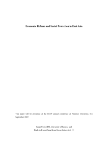 Economic Development and Social Protection in East Asia