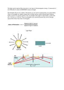 The light used in optical fiber networks is one type of