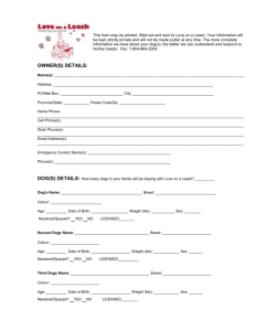 Our LOAL Dog Information Form