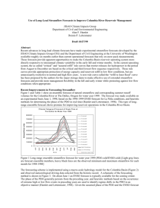 Use of Long-Lead Streamflow Forecasts to Improve Columbia Basin