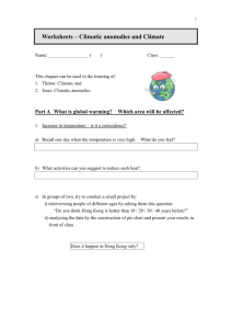 Worksheets – Climatic anomalies and Climate