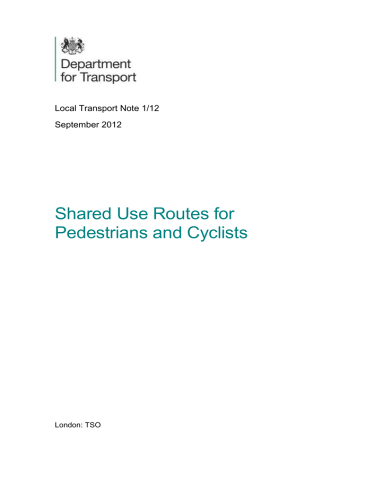 LTN 1/12 Shared use routes for pedestrians and cyclists