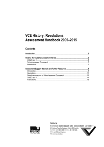 VCE Revolutions Assessment Handbook