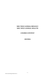 Wild Animal Biology and Wild Animal Health MSc content 2013-14