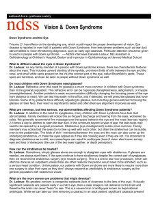 Vision - Down Syndrome Association San Diego
