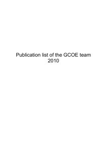 Publication list of the GCOE team 2010 Masaki Noda 1