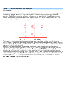 Chapter 2 : Operating Principles of MOS Transistors