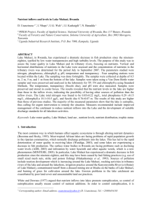 Nutrient levels in Lake Muhazi, Rwanda - Waternet - Unesco-IHE