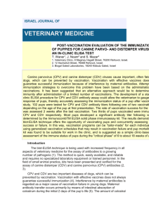 post-vaccination evaluation of the immunization status of puppies for
