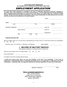 Police Application - Lower Sioux Indian Community