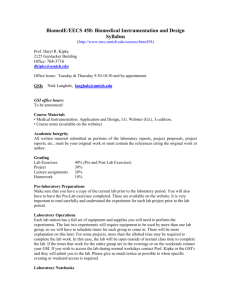 BiomedE/EECS 458: Biomedical Instrumentation and Design