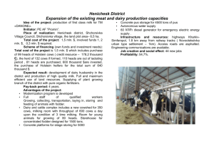 Expansion of the existing meat and dairy production
