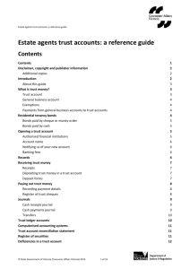 Estate agents trust accounts: a reference guide