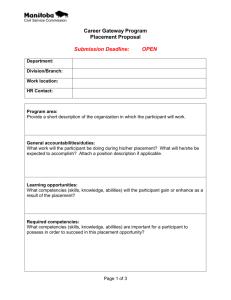 CGP Placement Proposal Template