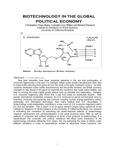 BIOTECHNOLOGY IN THE GLOBAL POLITICAL ECONOMY