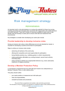 Risk management strategies - Administrators