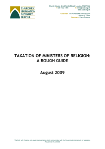 taxation of ministers of religion - Churches` Legislation Advisory