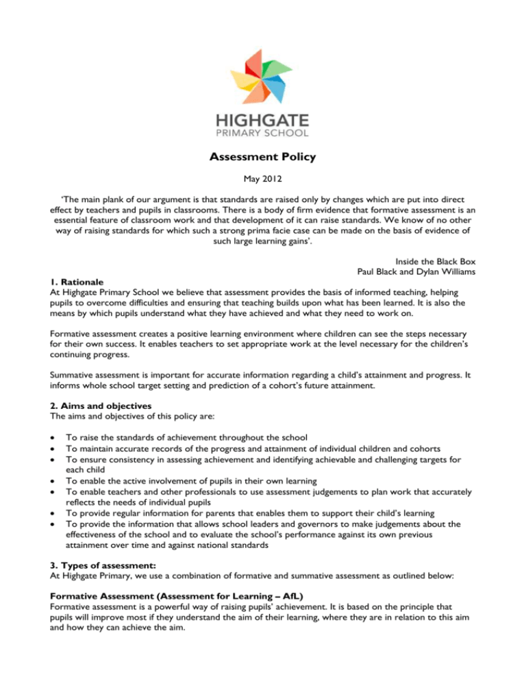 highgate-primary-school-assessment-policy