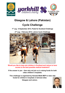 Glasgow & Lahore (Pakistan) Cycle Challenge 1st Leg