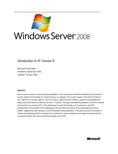 Introduction to IP Version 6