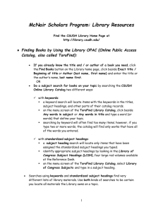 McNair Scholars Program: Library Resources