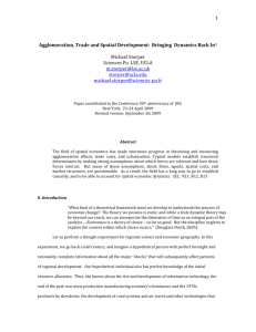 Agglomeration, Trade and Spatial Development: Bringing