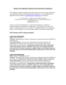 Bureau of Forensic Services 2012 Fall Training Schedule