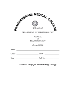 Department of Pharmacology, Pramukhswami Medical College