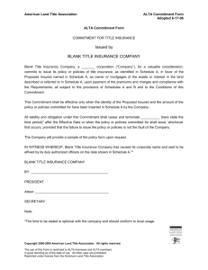 ALTA Commitment Form 6-17-06 - North Carolina Land Title