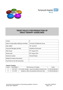 Drug Therapy guidelines production and management Policy