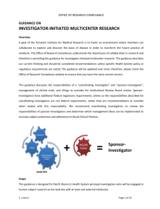 Guidance for Investigator-initiated Multi-center Trials