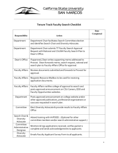 Tenure Track Faculty Search Checklist