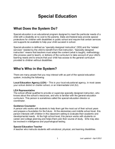 Special Education System Overview