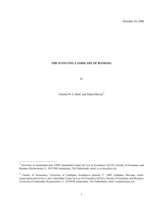 October 20, 2008 THE EVOLVING LANDSCAPE OF BANKING by