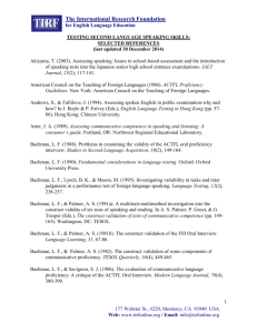 Testing Speaking Skills - TESOL International Research Foundation