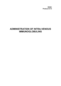 Administration of Intravenous Immunoglobulins