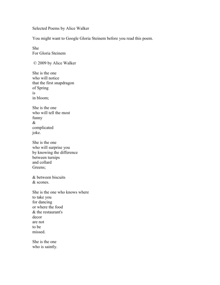 woman poem by alice walker analysis