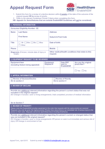 Appeal Request Form