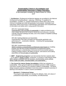 Sustainability Criteria in Accreditation