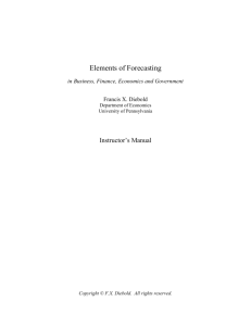 Solutions Manual Elements of Forecasting