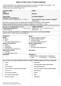 Brief Patient Health Questionnaire