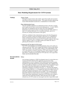 Dick Jones Email, Data Modeling Requirements for COTS Systems
