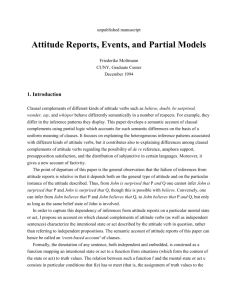 Attitude Reports, Events, and Partial Models