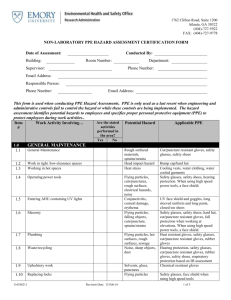 Non-laboratory PPE Hazard Assessment Certification Form