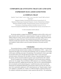 COMPARING QUANTITATIVE TRAIT LOCI AND GENE