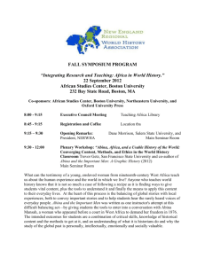FALL SYMPOSIUM PROGRAM “Integrating Research and Teaching