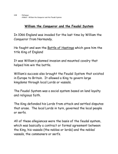 William The Conqueror and the Feudal System
