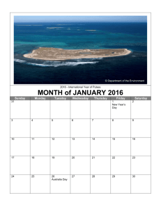 Calendar of environmental events 2016
