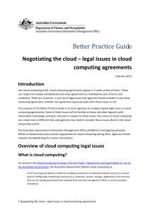 legal issues in cloud computing agreements