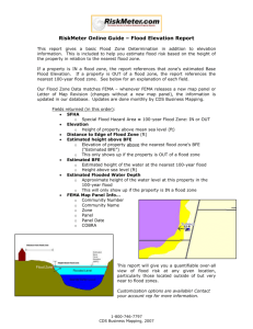 RiskMeter Online Guide – Flood Elevation Report
